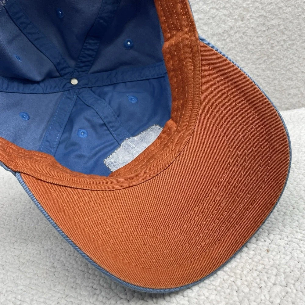 Calcutta Baseball Hat Mens Strapback Blue Fishing Skull Bones Leather Patch Dad